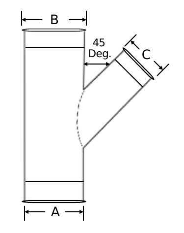 CT 45 Deg. Wye Branch